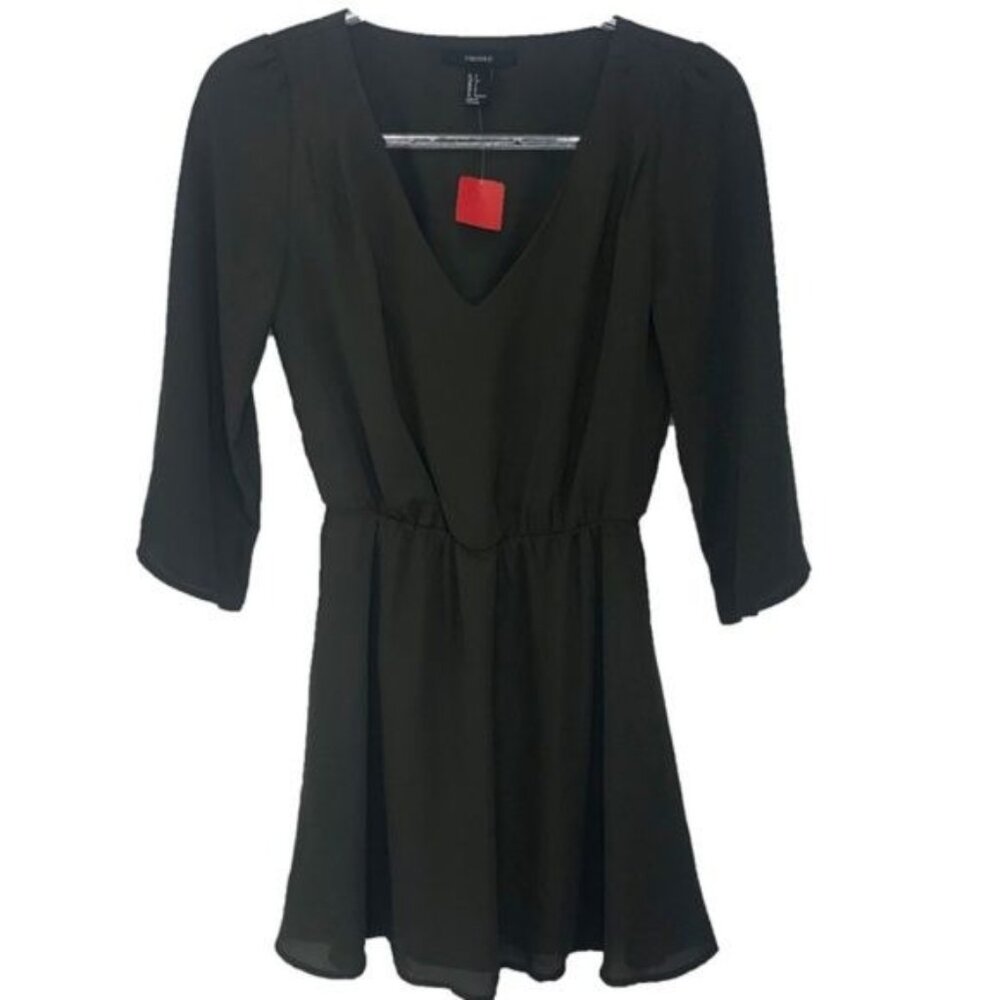 Forever 21 Hunter Green V-Neck Mini Dress